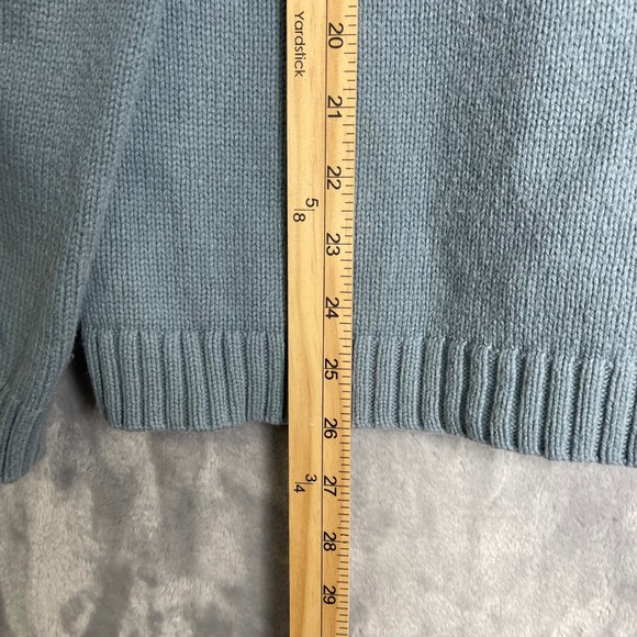 J. Jill Sweater Womens M Blue Button Back Cotton Camel Hair‎ Blend Knit Classic - Picture 7 of 8